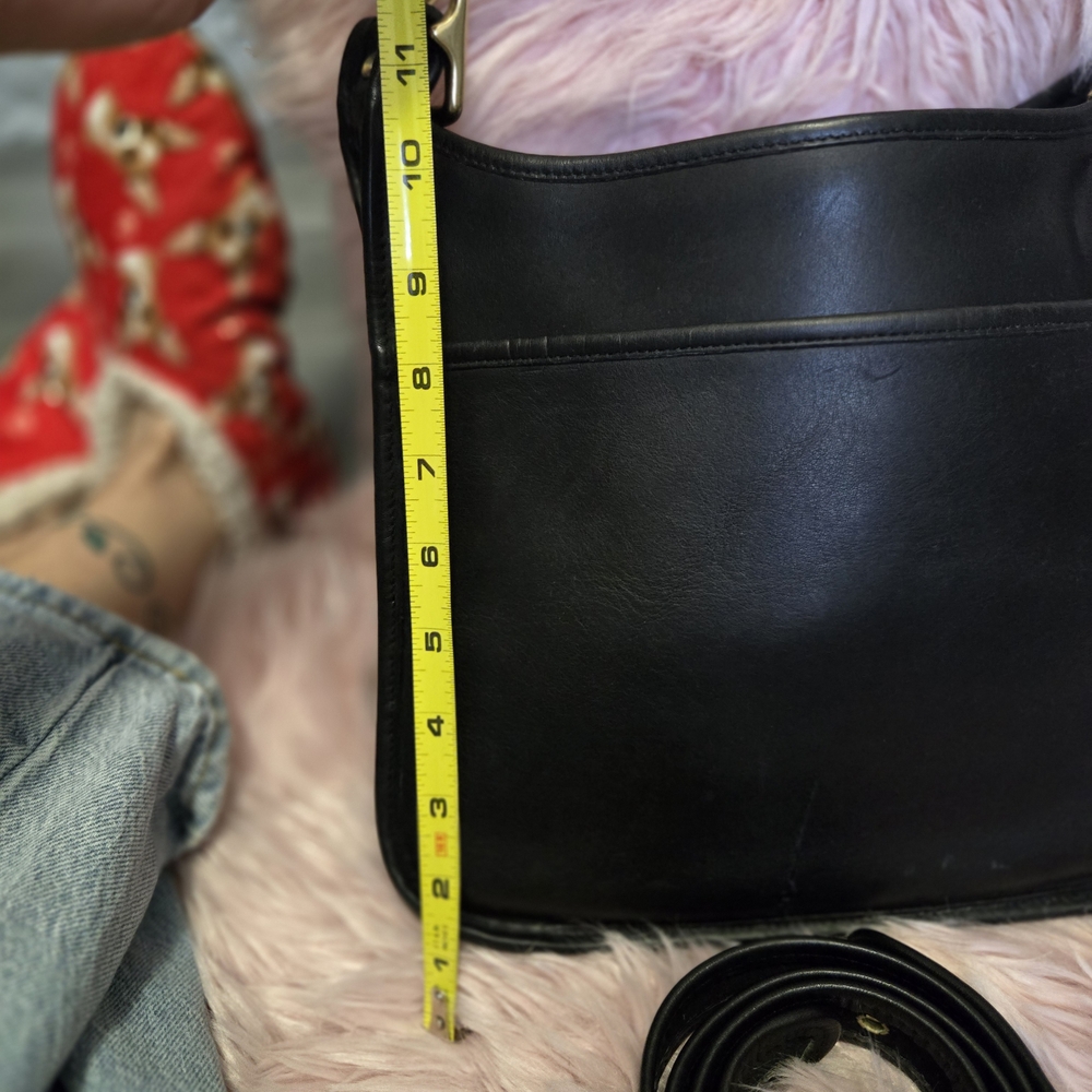 Coach Black Shoulder Bag with Striped Scarf - Picture 4 of 5